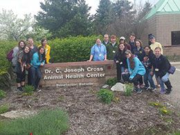 Students at Dr. C Joesph Cross Animal Health Center